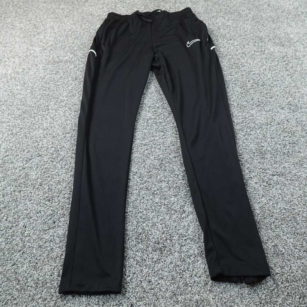 Nike Pants Womens S Black Swoosh Dri Fit Drawstring Soccer Jogger Sweatpants Gym